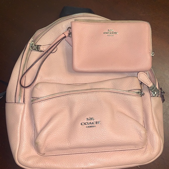 coach bag with pink trim